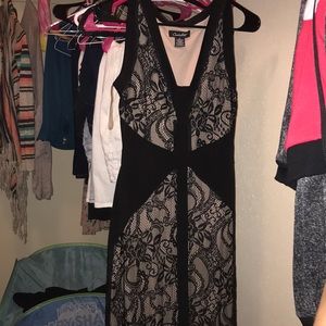 Black and beige dress